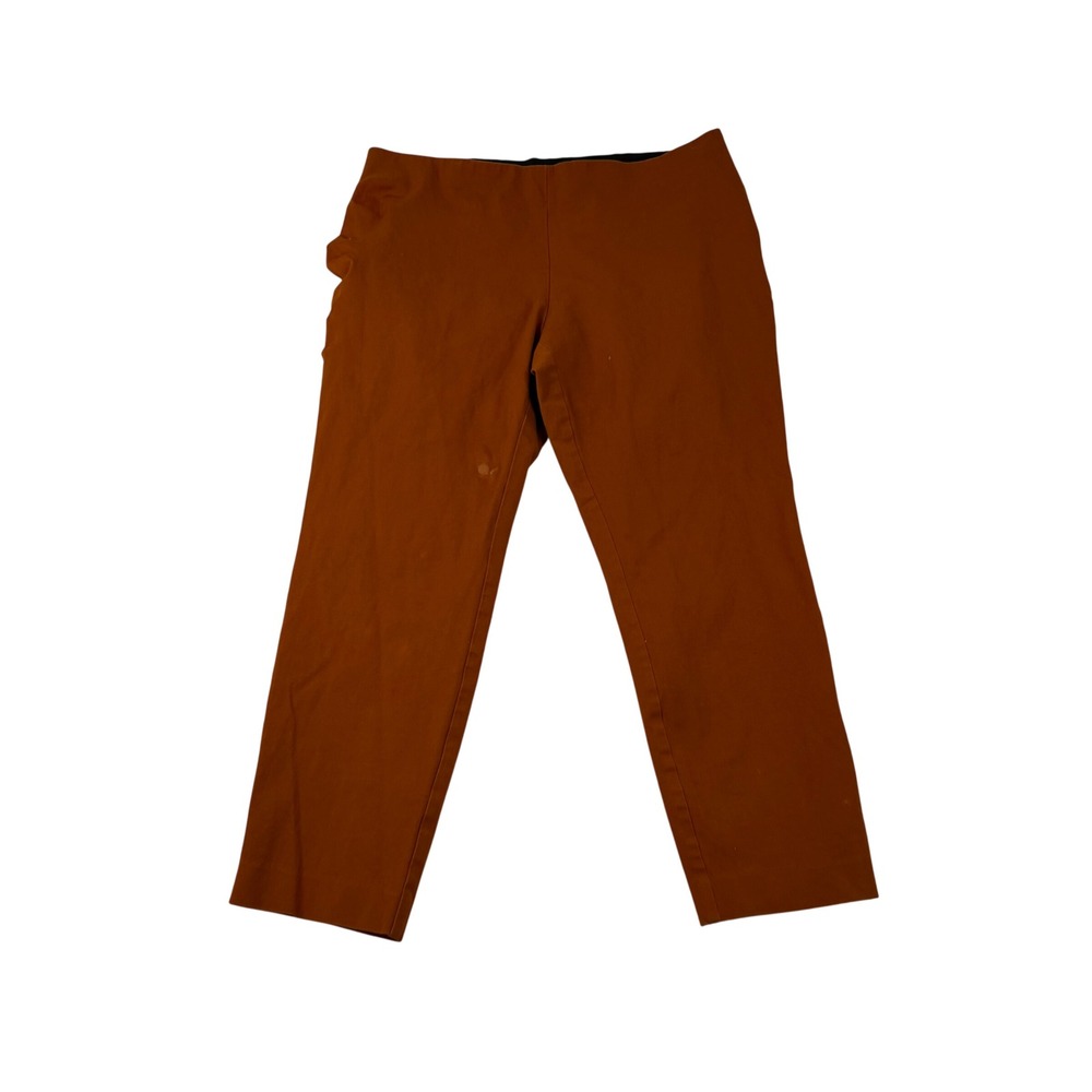 A New Day Burnt Orange Side Zip Ankle Pants Size 14 Rust Stretch Trousers‎ 1574